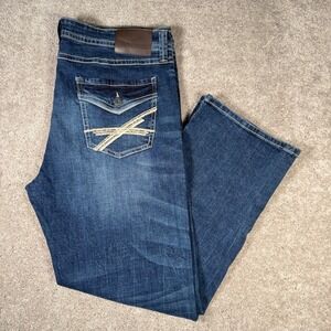 TK Axel Men's 40x32 Slim Bootcut Jeans Dark Wash Denim